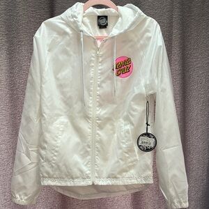Santa Cruz Skateboards White Jacket with Pink Logo